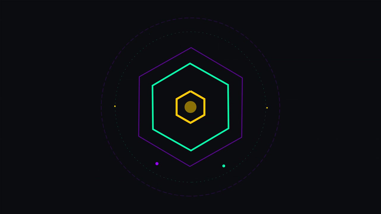 Abstract Geometric Motion Graphics with Rotating Hexagons