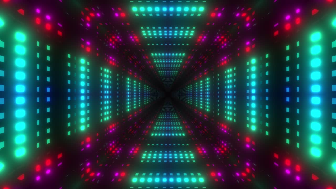 Visuale astratta di tunnel al neon