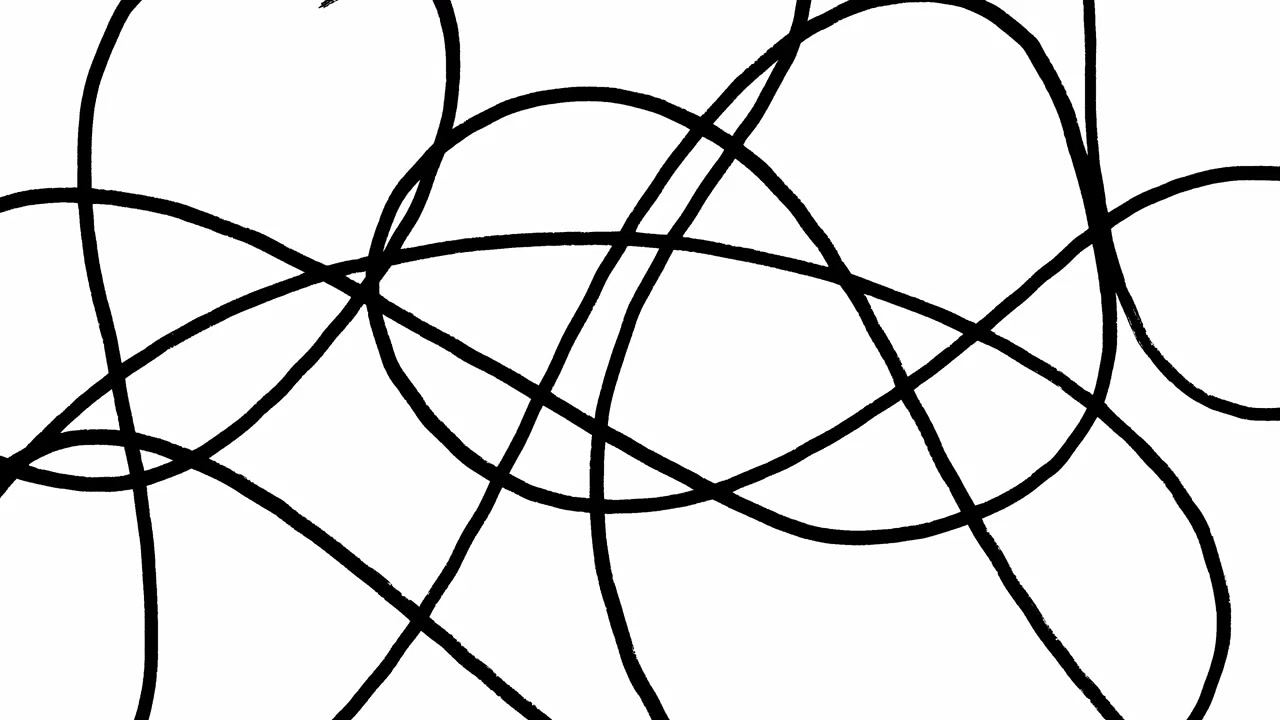 Animated Abstract Black Lines on White Background