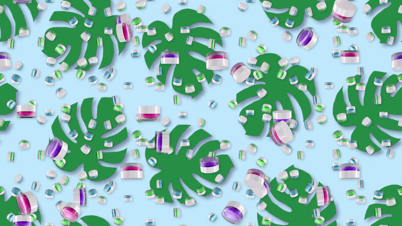 얼굴 크림 아름다움 제품 루프 타일 떨어지는 배경 자연