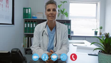 visio llamada de un trabajador de la salud durante la epidemia de coronavirus covid19