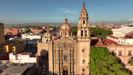 aerial footage of the "nuestra señora del carmen" temple in san luis potosí, méxico