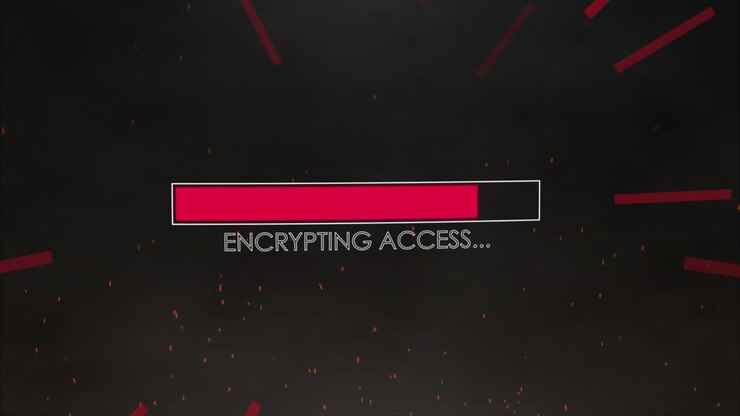 Animation of moving shapes and loading bar over black background