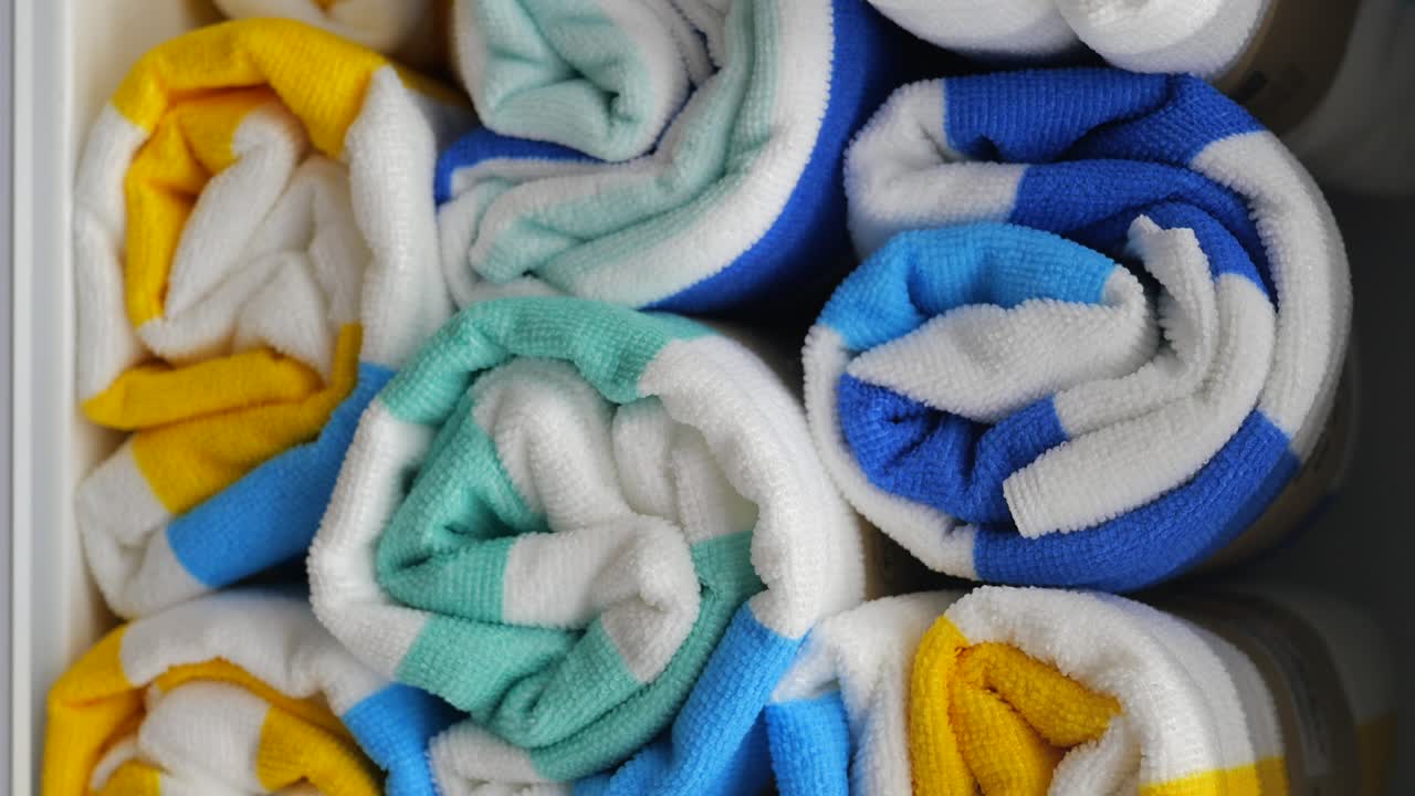 Rolled Striped Towels