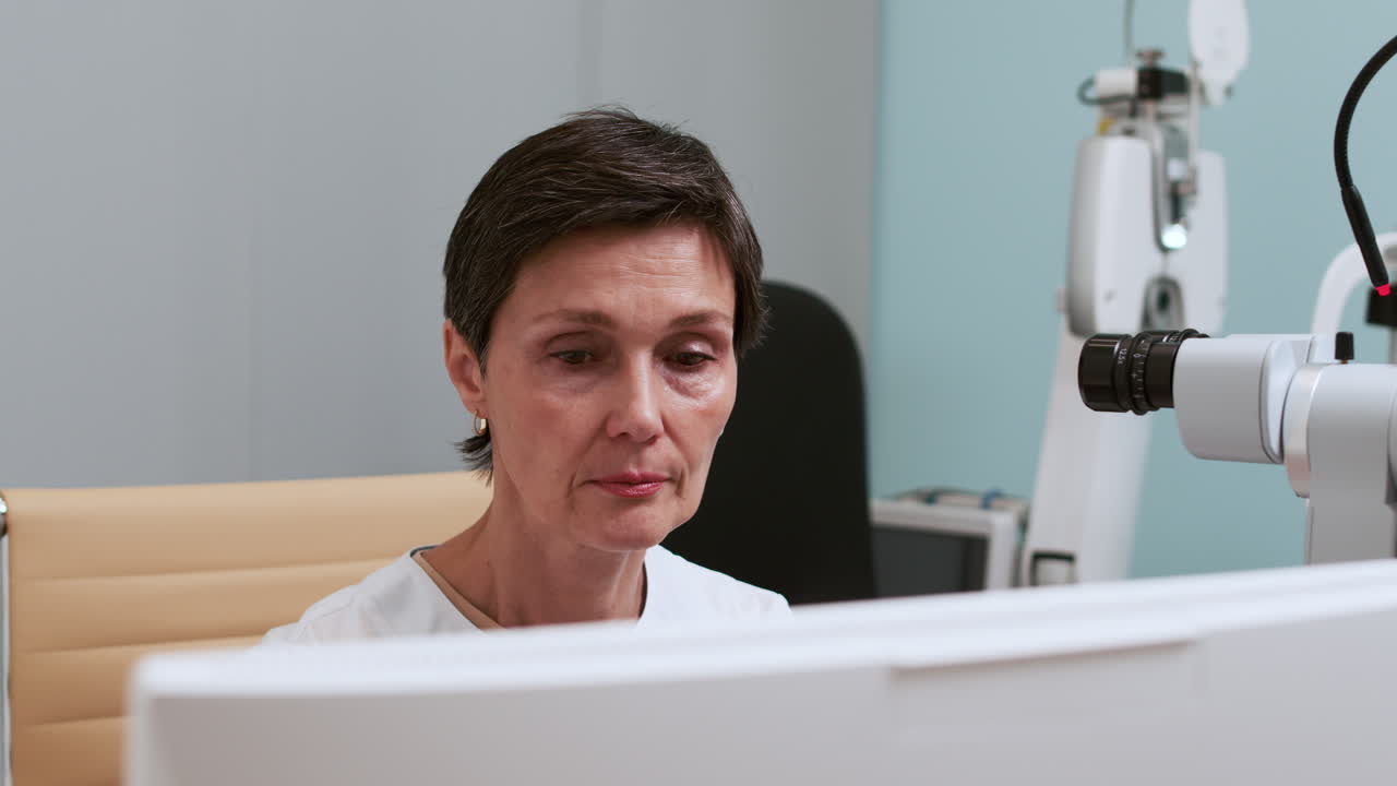 Ophthalmologist in the clinic