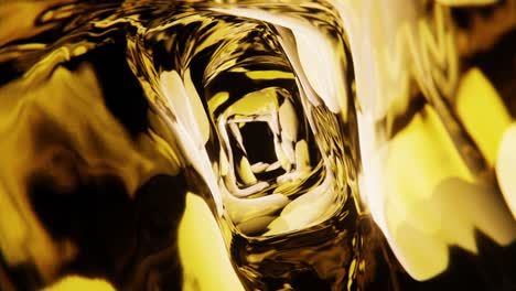 Golden-metallic-liquid-flowing-in-weightlessness.-Infinitely-looped-animation.