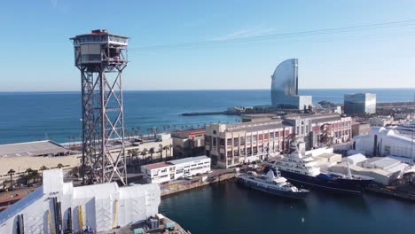 footage filmed in barcelona to cable car with dji mini 2 in 4k