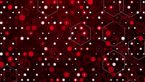 abstract geometric background with animated red and white hexagonal shapes. looped motion graphics.