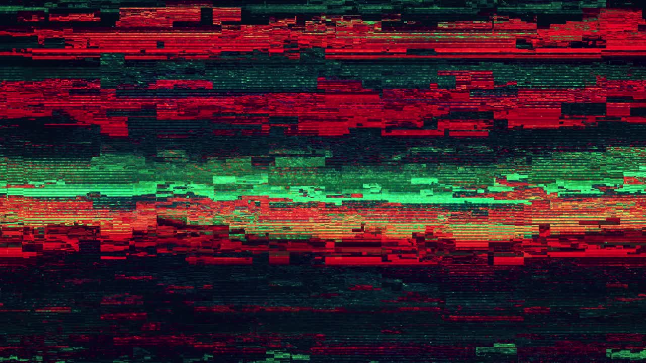 Abstrakt Digital Glitch-støj med Røde og Grønne Farver