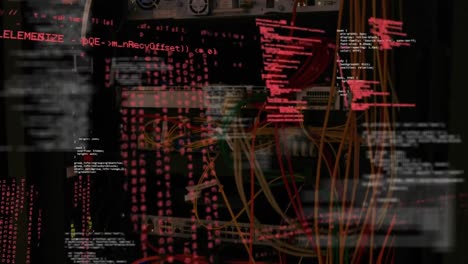 Digital-composition-of-data-processing-against-wire-connections-in-server-room