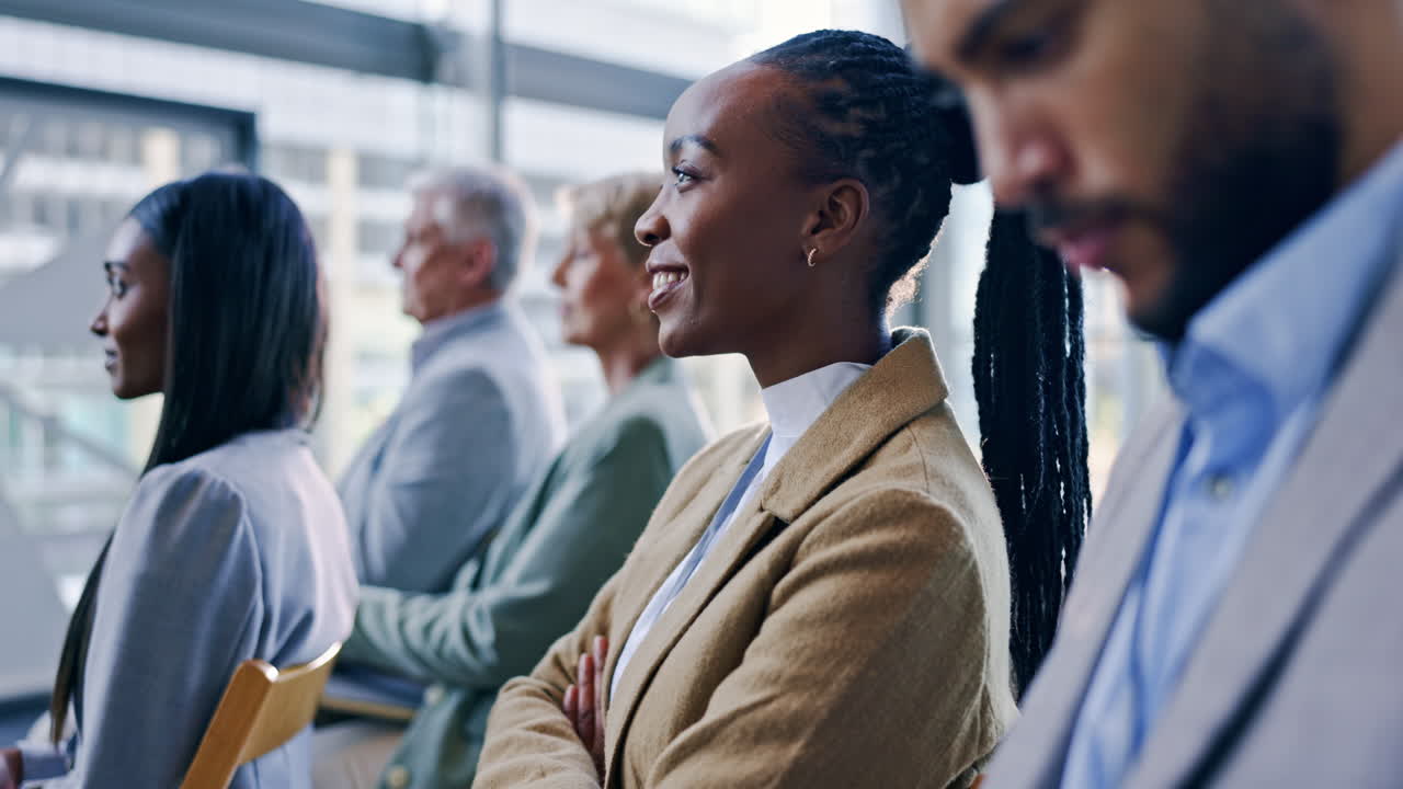 Business, woman and group in a conference