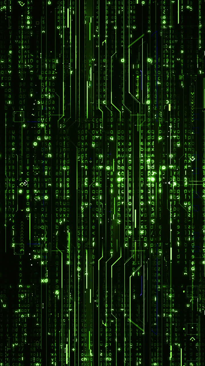 Dynamic green matrix stream visuals that engage with futuristic aesthetics and technology