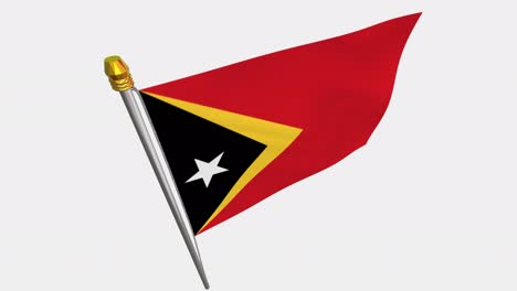 loop video of east timor flag  fluttering in the wind, slow motion video of 4k , with alpha channel