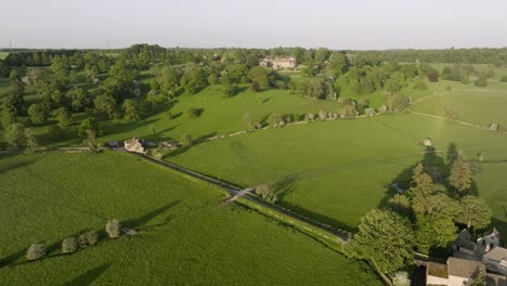 yanworth cotswolds spring aerial landscape countryside uk