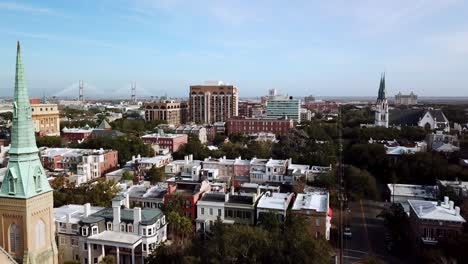 savannah georgia churches downtown aerial