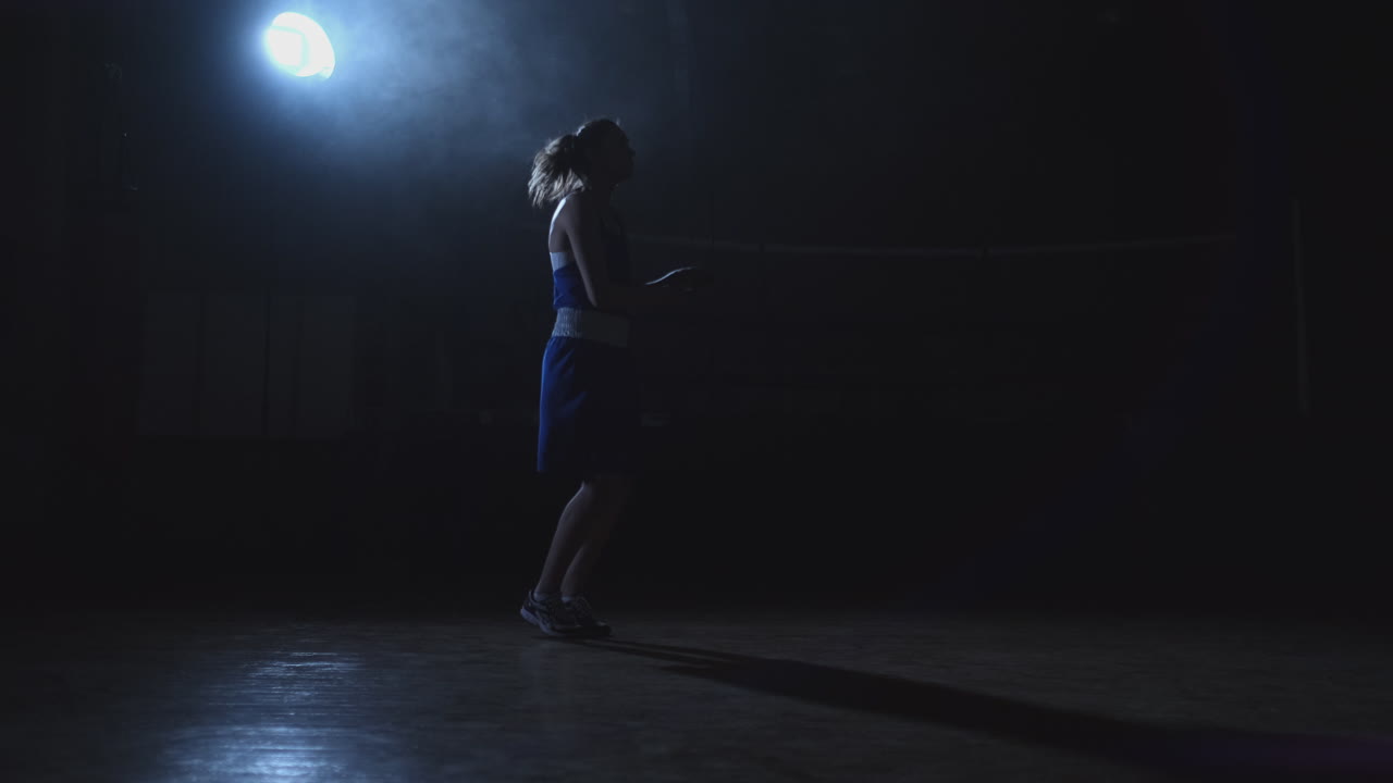 Cardio workout beautiful girl boxer