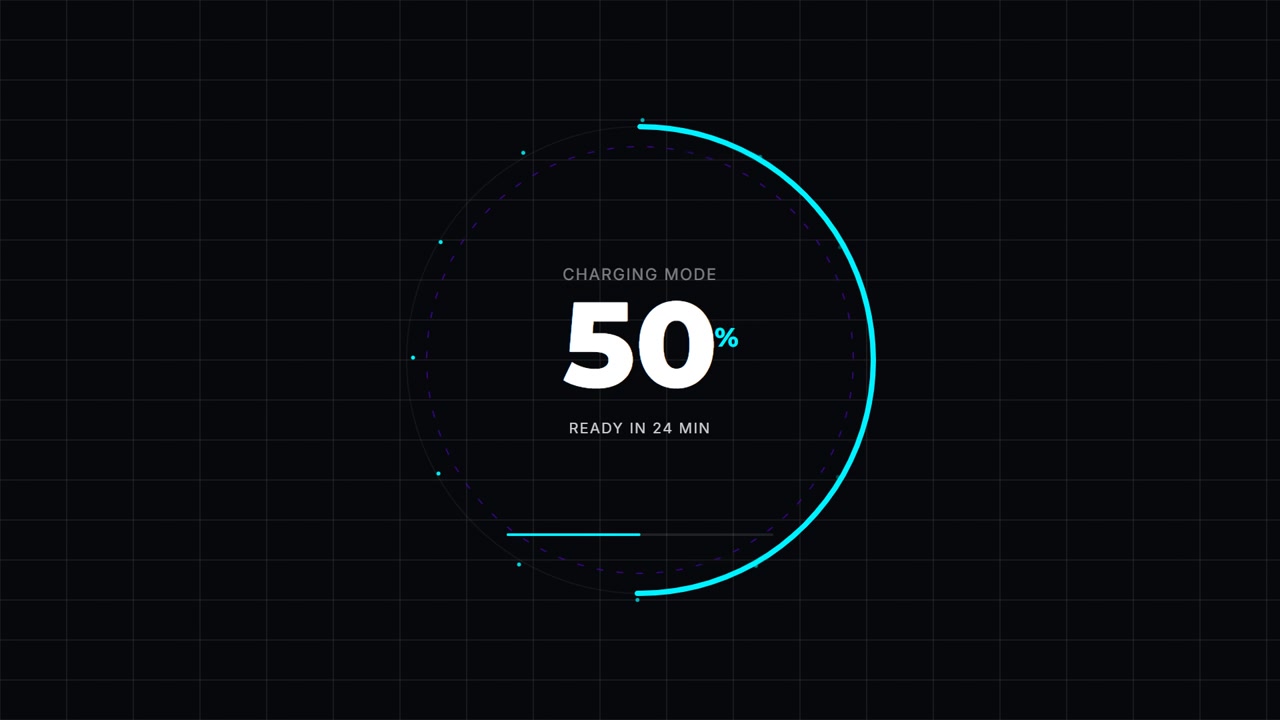 Indicatore di Progresso di Ricarica Digitale con Contatore Percentuale