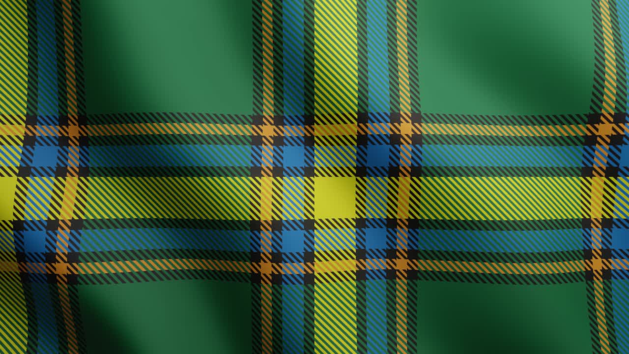 알베르타 타르탄 (alberta tartan) - 기하학적 무 없는 루프 패턴, 캐나다 타르탄 파동 표면 모션 그래픽