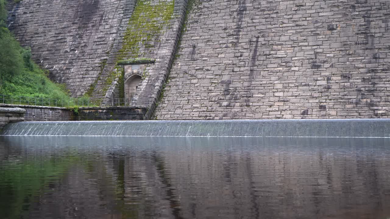 Reservoir dam stone wall