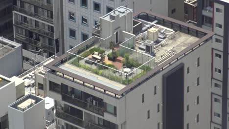 the aerial view of the roof in tokyo