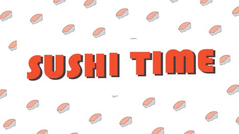 tiempo de sushi, vídeo de animación de comida japonesa, bucle y sin costuras película 4k para la introducción o fondo para la cocina japonesa concepto de servicio de comida para llevar