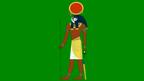 egyptian sun god ra on a green screen background