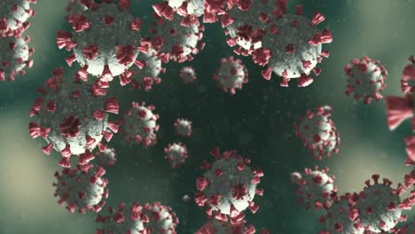 Animation-Von-Makro-Coronavirus-Covid-19-Zellen,-Die-In-Einer-Vene-Schwimmen.-4k