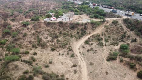 aerial view of unique gully erosions of the iconic badlands of chambal ravines in morena on delhi-chennai highway at rajasthan madhya pradesh border used by dacoits to flee or hide