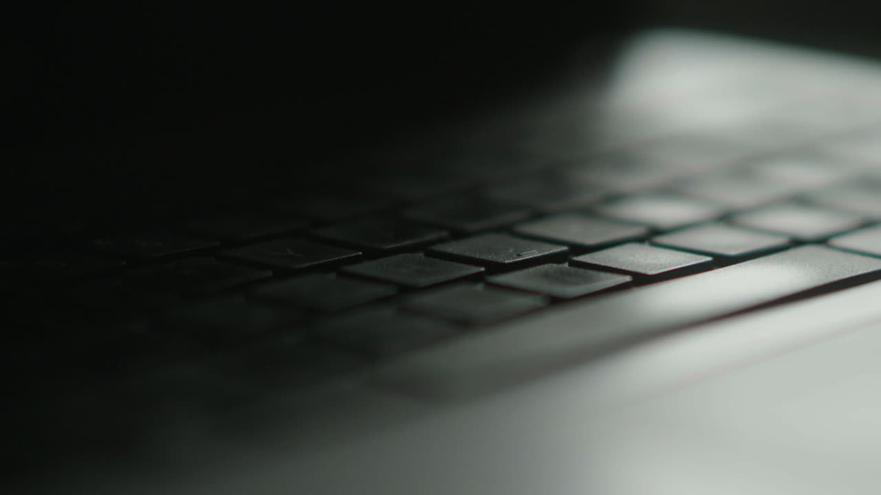 노트북 키보드의 클로즈업