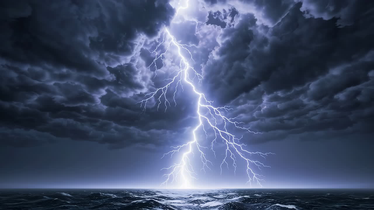 Stormy Seas with Lightning