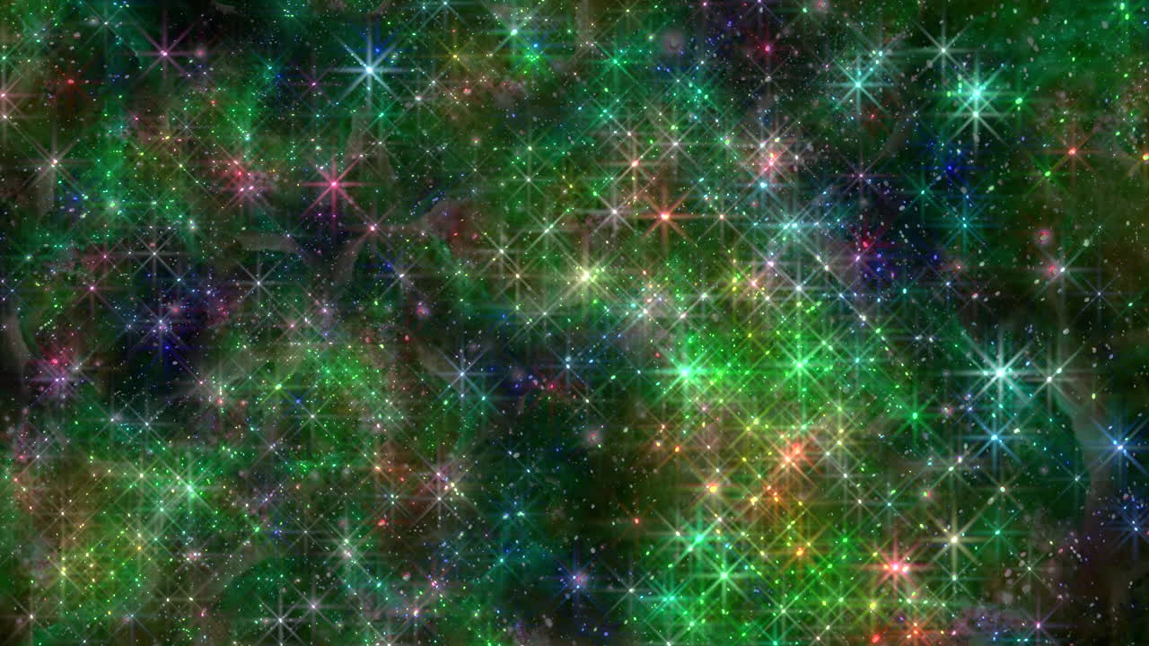 공간에서 활기찬 디지털 별 모양