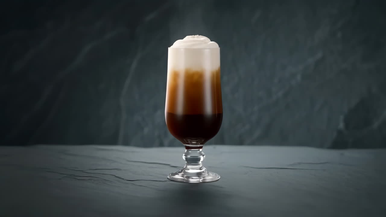 Layered Coffee Drink with Whipped Cream