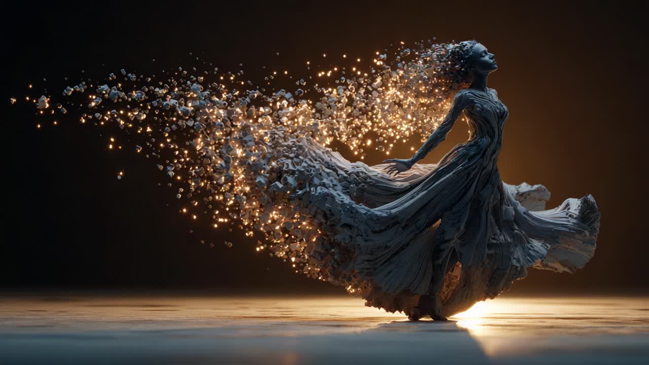 Elegant Woman in Abstract Digital Art