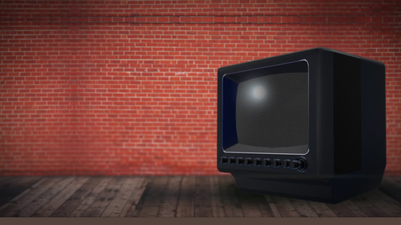Loop Animation of Vintage red colored TV tube Dynamic flickering noise, glitch effects Green Screen,