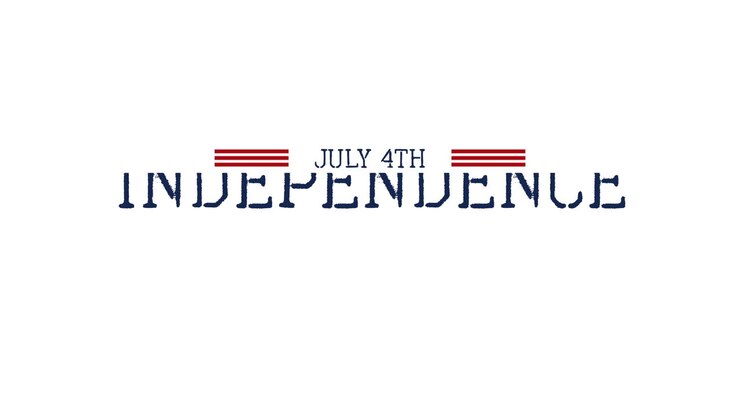 Animated closeup text July 4th on holiday background 1