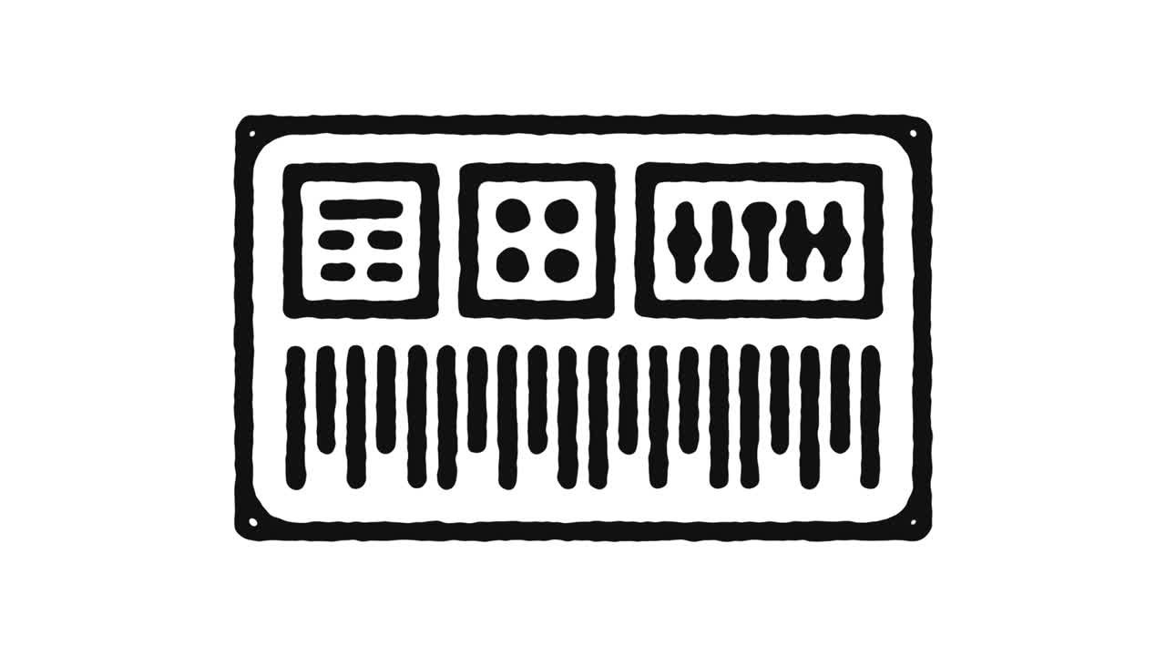 Piano Icon Animation Footage & Alpha Channel