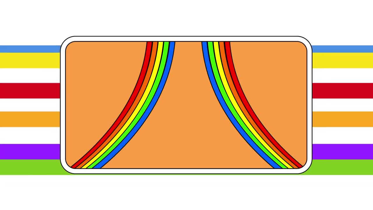 화면 위에 있는 다채로운 줄무 ⁇ 의 애니메이션