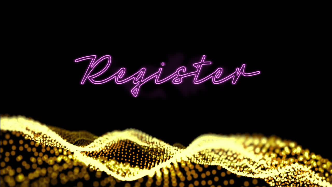 Animation of register text over yellow spots