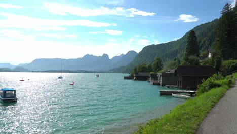 mountains near lake wolfgang in austria