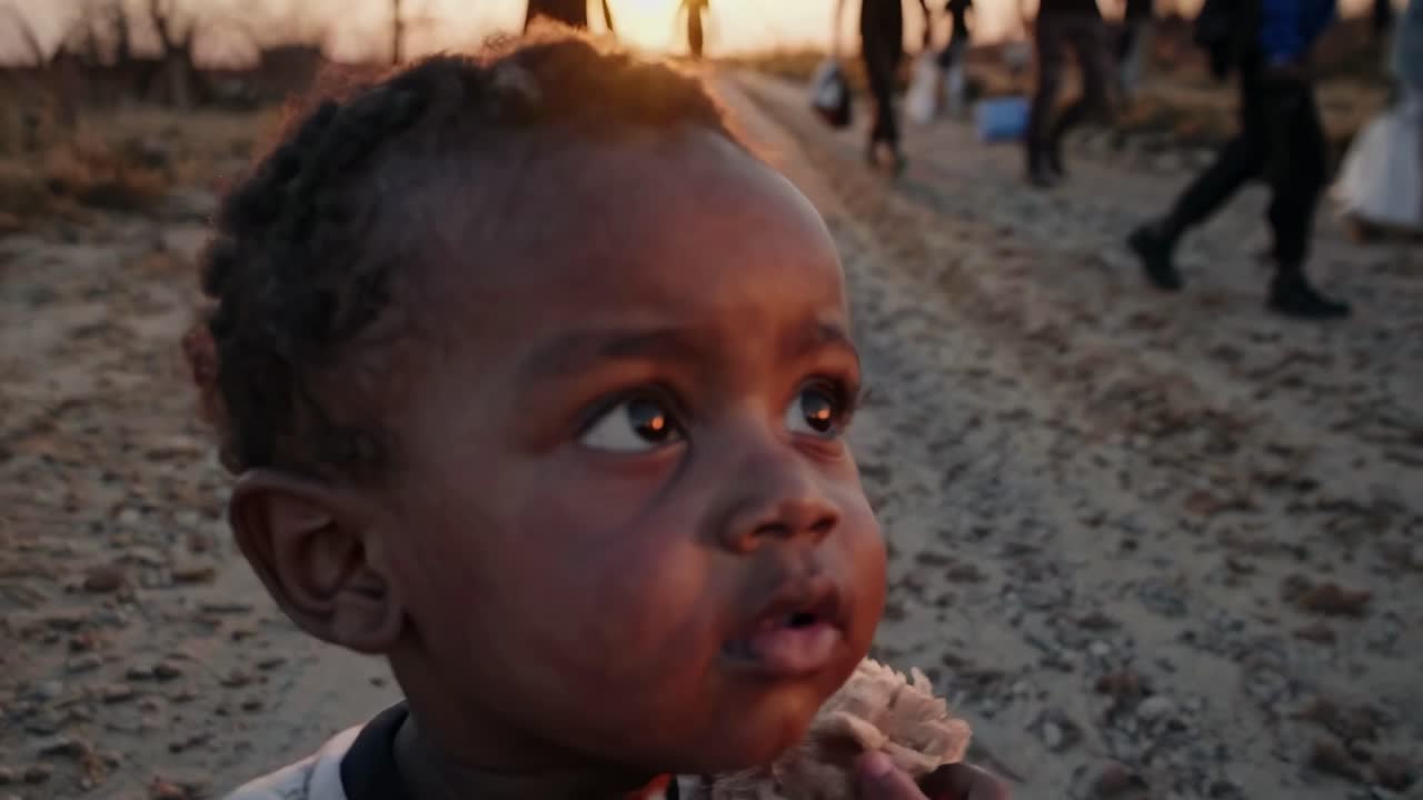 Video ravvicinato di un bambino che tiene in mano un orsacchiotto, che cattura un momento emozionante all'altezza degli occhi