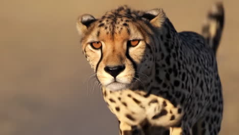 cheetah running in the african savannah