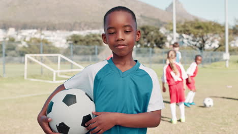 young soccer player with team