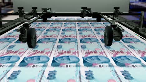 turkish currency - 100 turkish lira - printing money - loopable - 4k - turkey