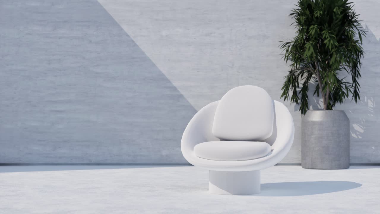 Stylish Modern White Egg Chair In Minimalist Setting