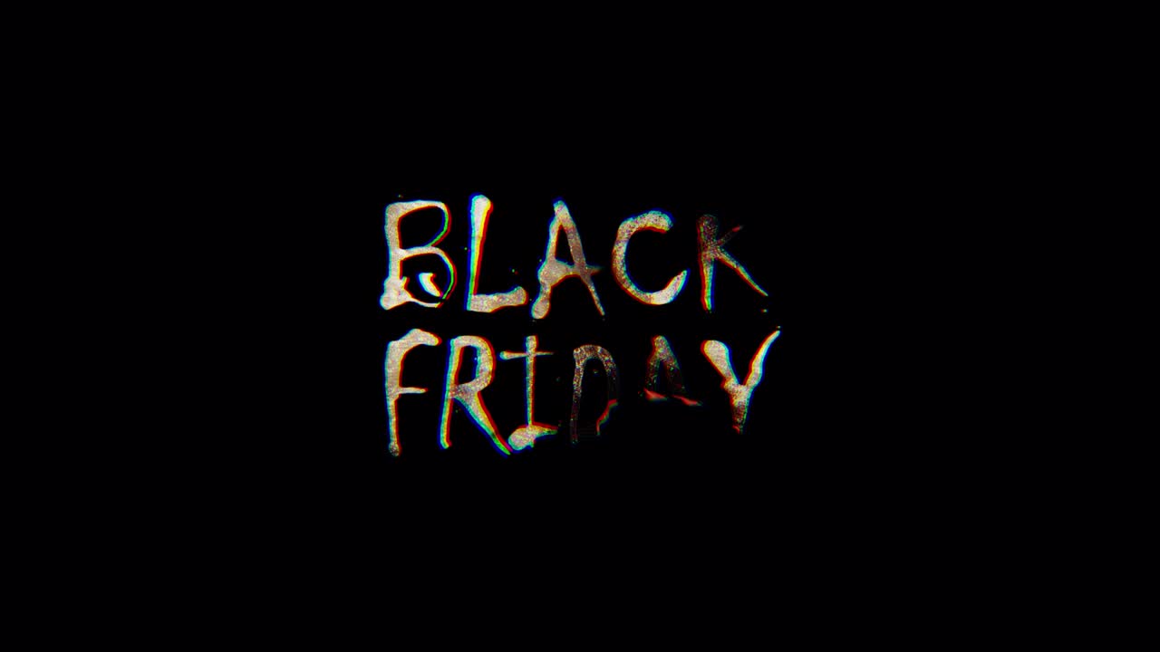 블랙 프라이데이 워드의 황금 반이는 조명, 블랙 프리데이 워드 루프 애니메이션, 홍보 광고 컨셉, 타임 알파 채널 프로스 4444