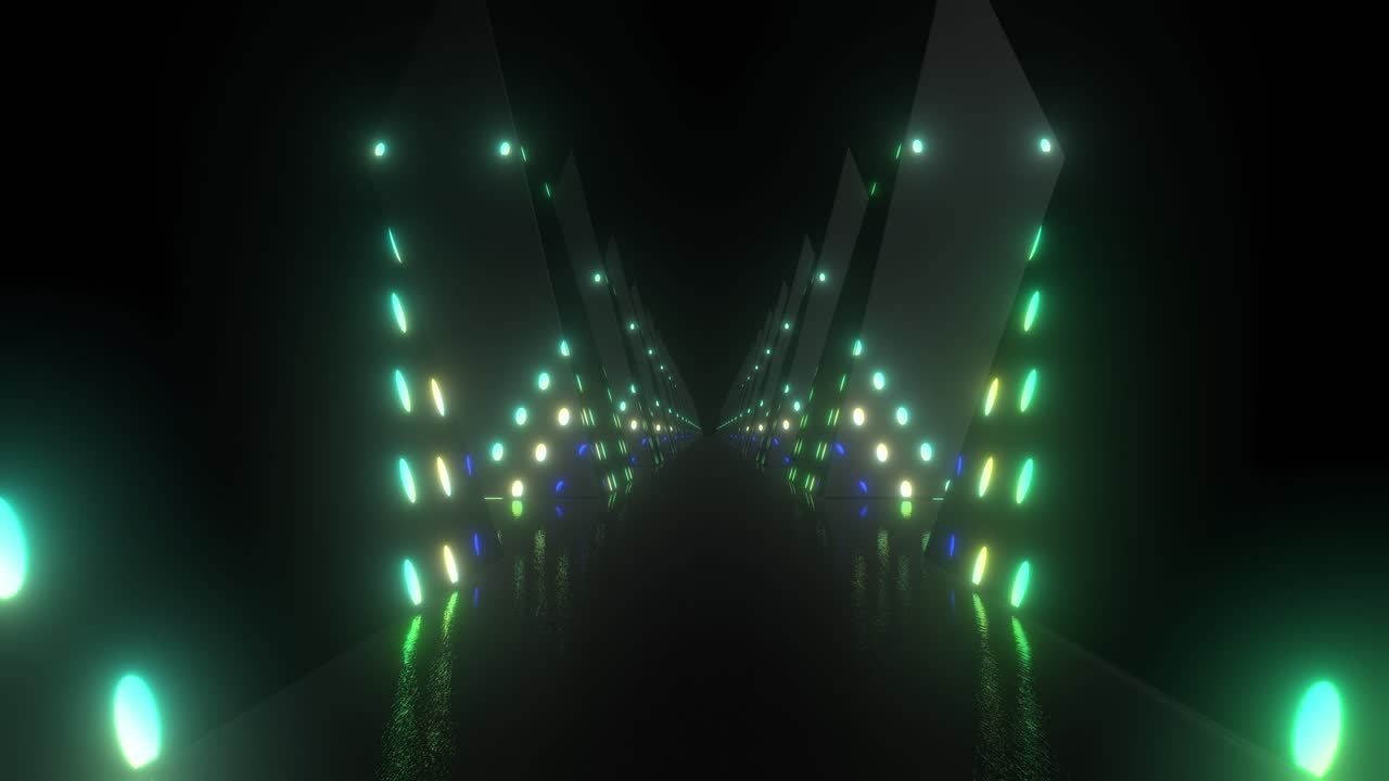 Abstract Futuristic Neon Tunnel