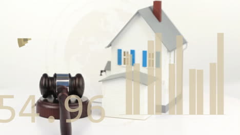 animación de las estadísticas y el procesamiento de datos sobre el modelo de casa