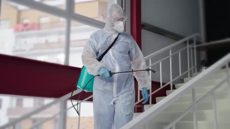 disinfection of a stairwell