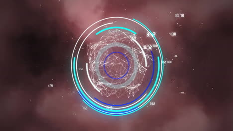 animación del procesamiento de datos y escaneo de alcance sobre formas