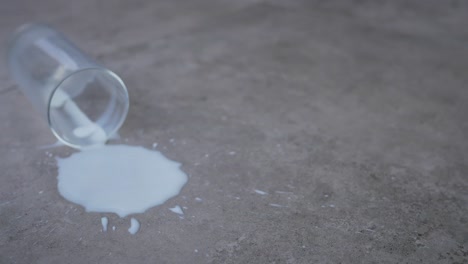 spilled milk on tile floor